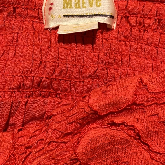 Anthropologie Maeve Red Lace Mini Dress Size Medium New Without Tags - Picture 5 of 6